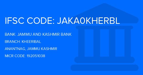 Jammu And Kashmir Bank Kheeribal Branch IFSC Code