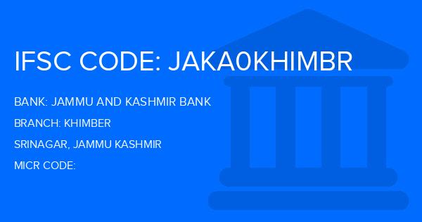 Jammu And Kashmir Bank Khimber Branch IFSC Code