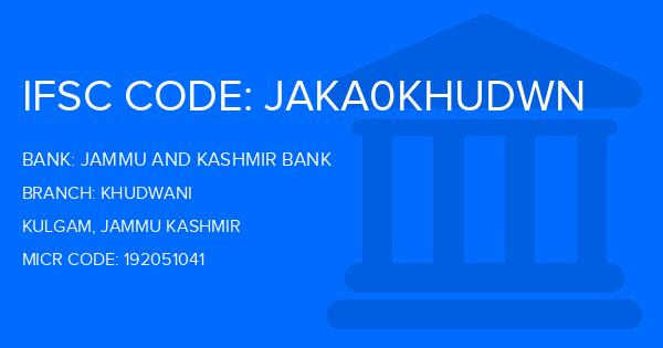 Jammu And Kashmir Bank Khudwani Branch IFSC Code