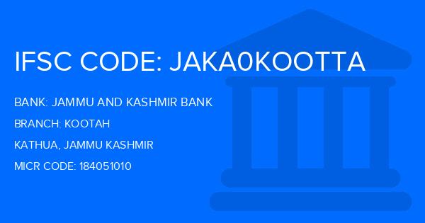 Jammu And Kashmir Bank Kootah Branch IFSC Code
