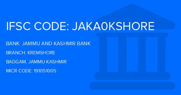 Jammu And Kashmir Bank Kremshore Branch IFSC Code