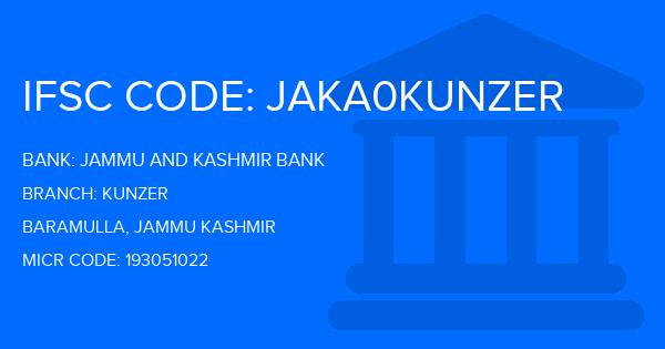 Jammu And Kashmir Bank Kunzer Branch IFSC Code