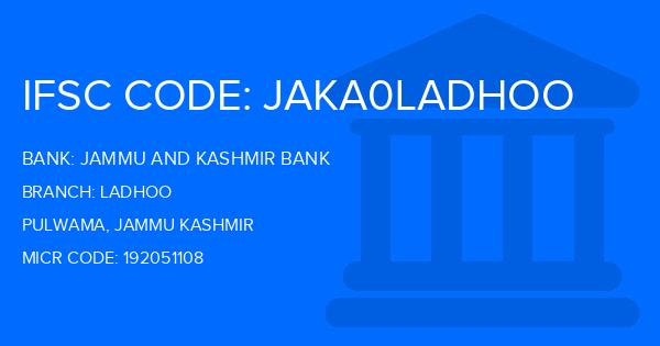 Jammu And Kashmir Bank Ladhoo Branch IFSC Code