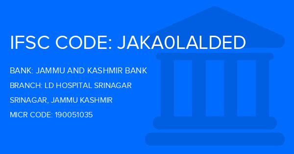 Jammu And Kashmir Bank Ld Hospital Srinagar Branch IFSC Code