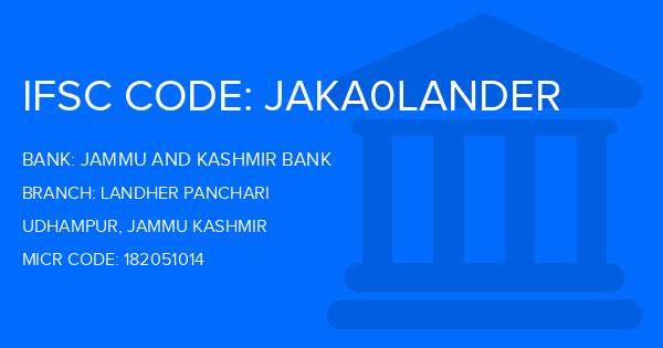 Jammu And Kashmir Bank Landher Panchari Branch IFSC Code