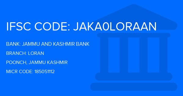 Jammu And Kashmir Bank Loran Branch IFSC Code