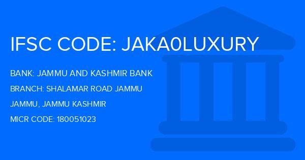 Jammu And Kashmir Bank Shalamar Road Jammu Branch IFSC Code