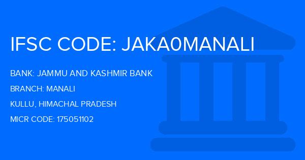 Jammu And Kashmir Bank Manali Branch IFSC Code