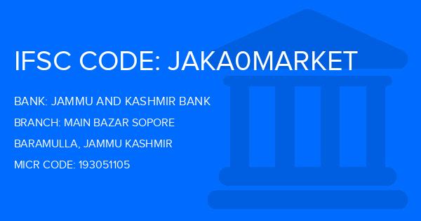 Jammu And Kashmir Bank Main Bazar Sopore Branch IFSC Code
