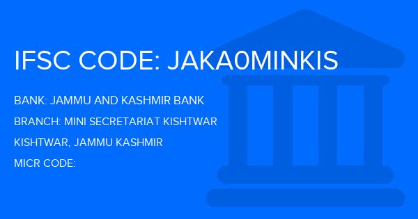 Jammu And Kashmir Bank Mini Secretariat Kishtwar Branch IFSC Code