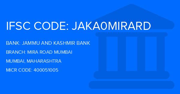 Jammu And Kashmir Bank Mira Road Mumbai Branch IFSC Code