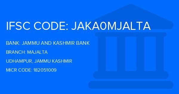 Jammu And Kashmir Bank Majalta Branch IFSC Code