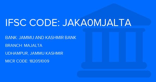 Jammu And Kashmir Bank Majalta Branch IFSC Code