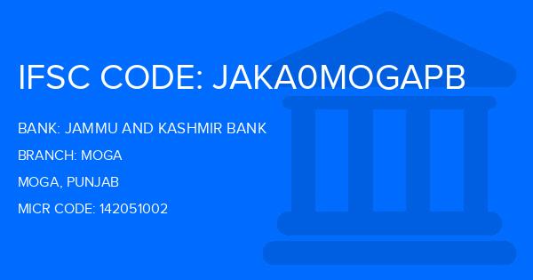 Jammu And Kashmir Bank Moga Branch IFSC Code