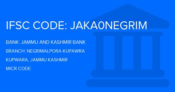 Jammu And Kashmir Bank Negrimalpora Kupawra Branch IFSC Code