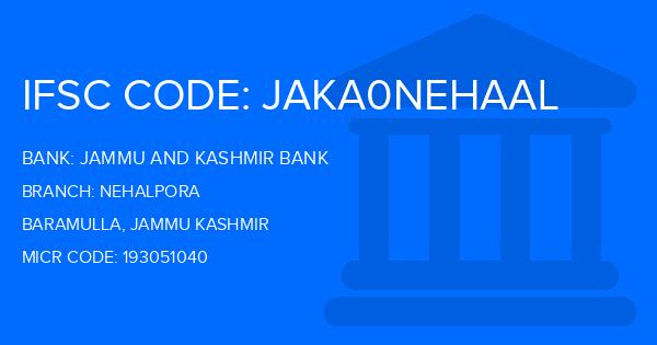 Jammu And Kashmir Bank Nehalpora Branch IFSC Code