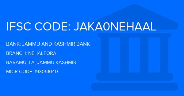 Jammu And Kashmir Bank Nehalpora Branch IFSC Code