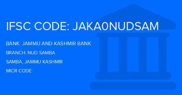 Jammu And Kashmir Bank Nud Samba Branch IFSC Code