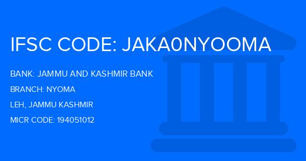 Jammu And Kashmir Bank Nyoma Branch IFSC Code