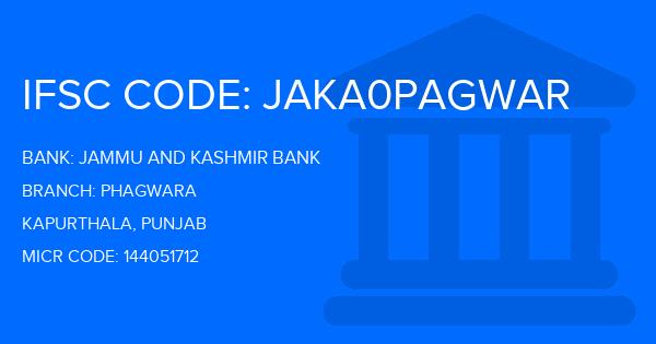 Jammu And Kashmir Bank Phagwara Branch IFSC Code