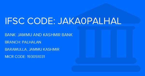 Jammu And Kashmir Bank Palhalan Branch IFSC Code