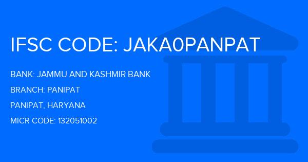 Jammu And Kashmir Bank Panipat Branch IFSC Code
