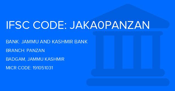Jammu And Kashmir Bank Panzan Branch IFSC Code