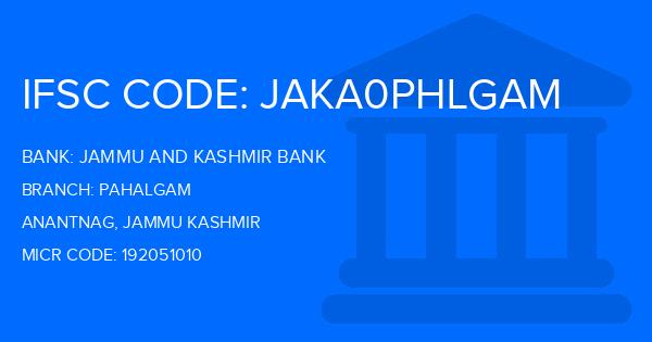 Jammu And Kashmir Bank Pahalgam Branch IFSC Code