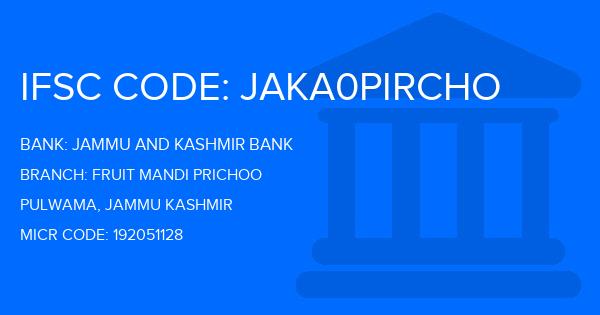 Jammu And Kashmir Bank Fruit Mandi Prichoo Branch IFSC Code