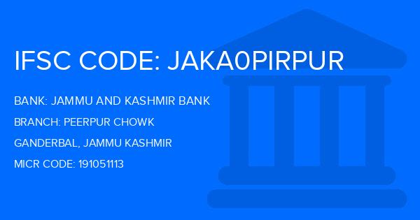 Jammu And Kashmir Bank Peerpur Chowk Branch IFSC Code
