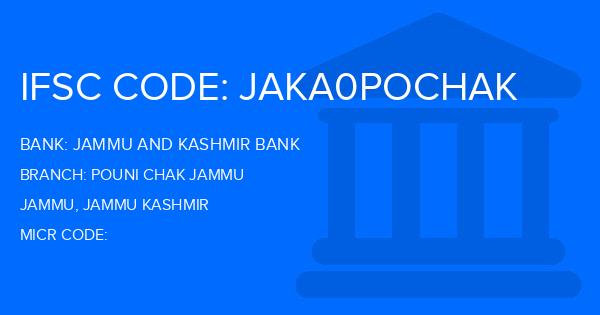 Jammu And Kashmir Bank Pouni Chak Jammu Branch IFSC Code