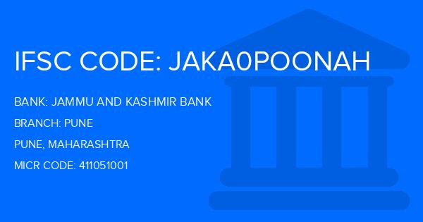 Jammu And Kashmir Bank Pune Branch IFSC Code