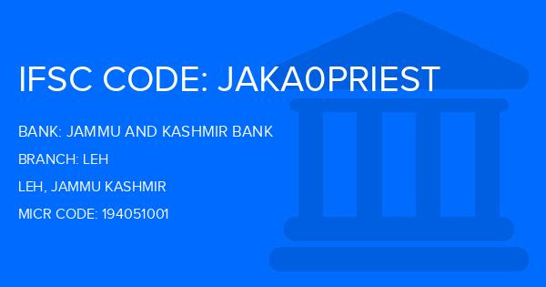 Jammu And Kashmir Bank Leh Branch IFSC Code