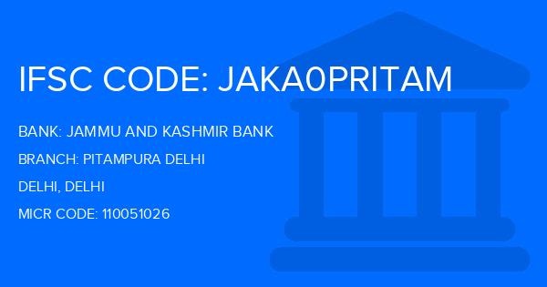 Jammu And Kashmir Bank Pitampura Delhi Branch IFSC Code