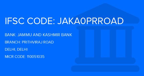 Jammu And Kashmir Bank Prithviraj Road Branch IFSC Code