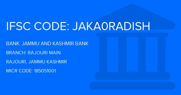 Jammu And Kashmir Bank Rajouri Main Branch IFSC Code