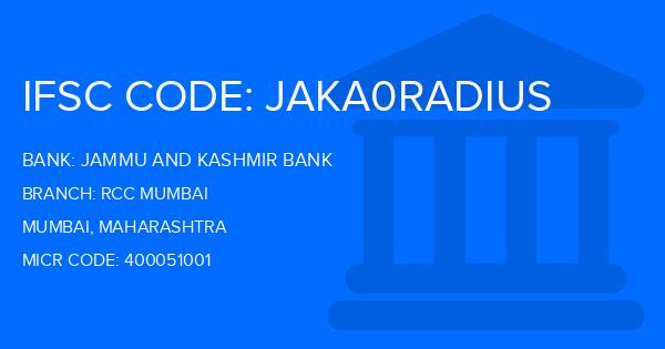 Jammu And Kashmir Bank Rcc Mumbai Branch IFSC Code