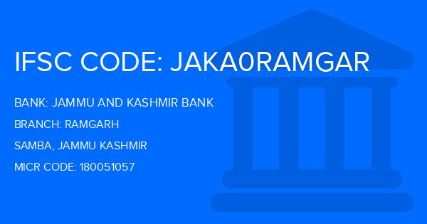 Jammu And Kashmir Bank Ramgarh Branch IFSC Code