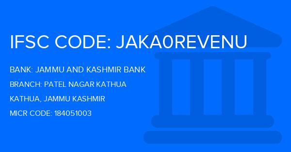 Jammu And Kashmir Bank Patel Nagar Kathua Branch IFSC Code