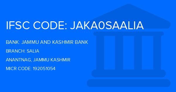 Jammu And Kashmir Bank Salia Branch IFSC Code
