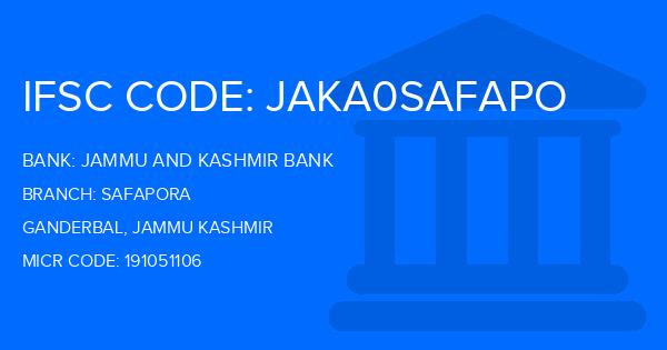 Jammu And Kashmir Bank Safapora Branch IFSC Code