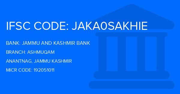 Jammu And Kashmir Bank Ashmuqam Branch IFSC Code
