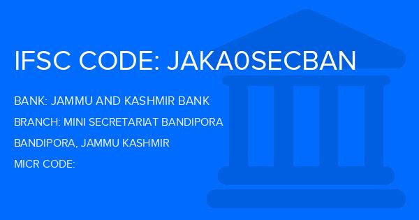 Jammu And Kashmir Bank Mini Secretariat Bandipora Branch IFSC Code