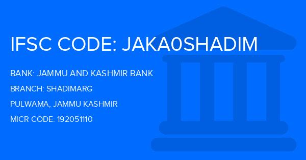Jammu And Kashmir Bank Shadimarg Branch IFSC Code