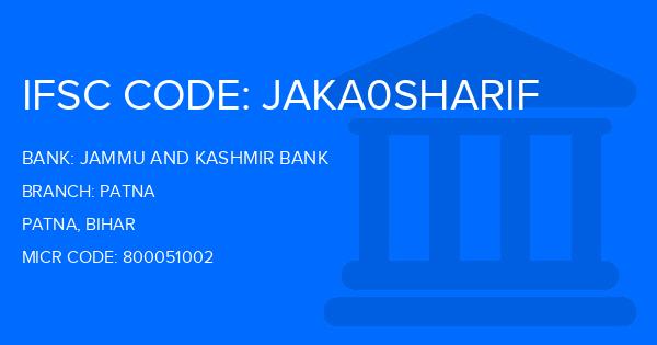 Jammu And Kashmir Bank Patna Branch IFSC Code