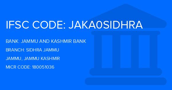 Jammu And Kashmir Bank Sidhra Jammu Branch IFSC Code
