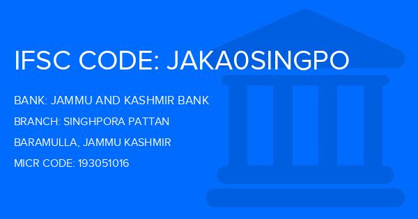 Jammu And Kashmir Bank Singhpora Pattan Branch IFSC Code
