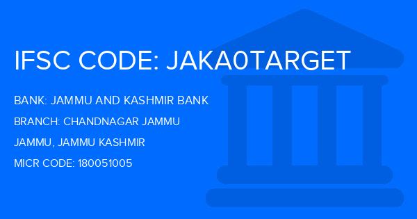 Jammu And Kashmir Bank Chandnagar Jammu Branch IFSC Code