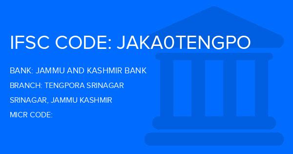 Jammu And Kashmir Bank Tengpora Srinagar Branch IFSC Code