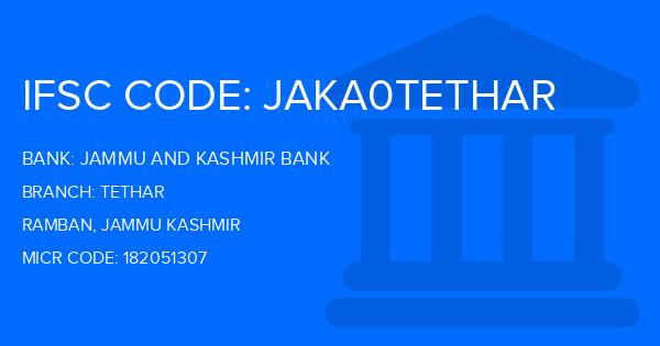 Jammu And Kashmir Bank Tethar Branch IFSC Code
